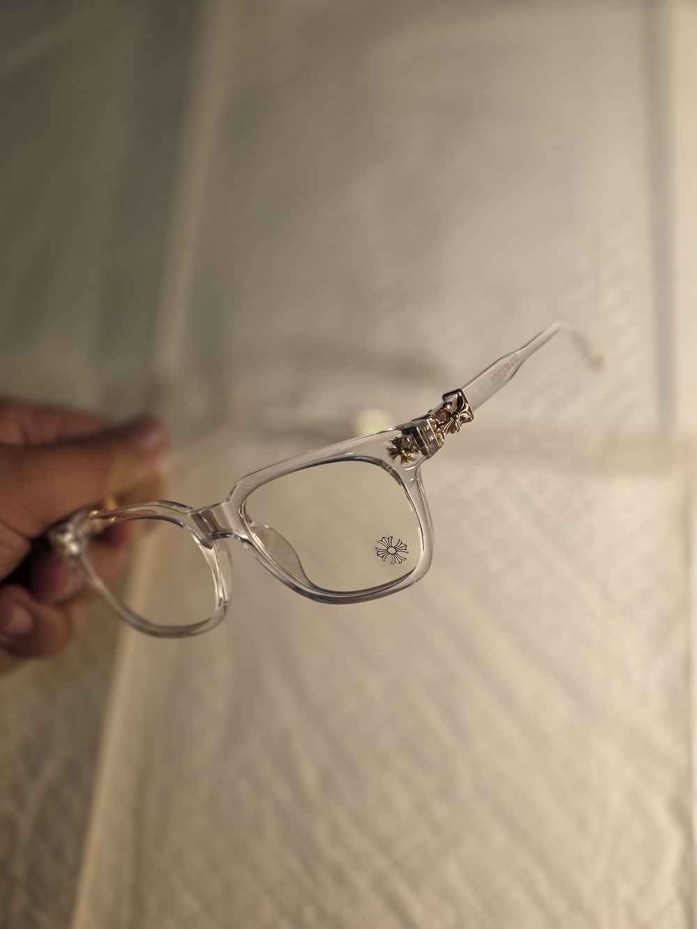 Chrome Hearts Clear Translucent Women's Glasses with Gold Details - Picture 2 of 2